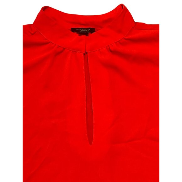 Ann Taylor Key Hole Flared Sleeve Relaxed Fit Blouse Sz XS NWT RED - Picture 8 of 10